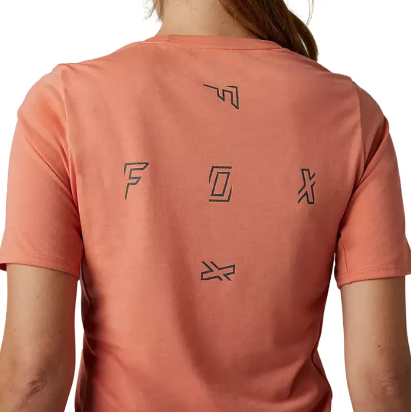 Fox Racing Women's Ranger DR Fract Short Sleeve Jersey in Salmon Pink-3